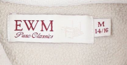 EWM Women's Beige Fleece Jacket Size 14 M Casual