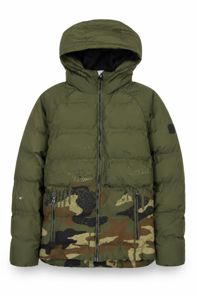 Next Boys Green Camouflage Puffer Jacket, Size 10 Years