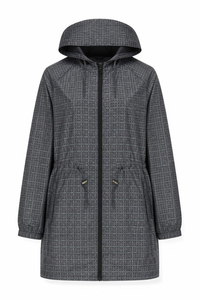 Marks & Spencer Women's Grey Check Hooded Jacket M