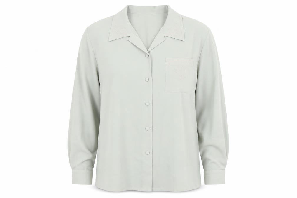 Eastex Women's Grey Long Sleeve Button-Up Shirt