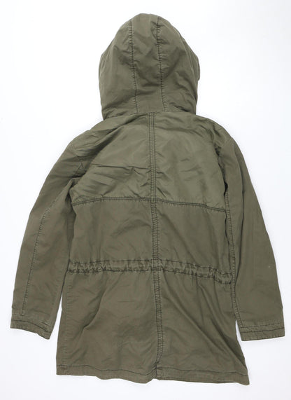 Back view of EDC Women's Green Parka Jacket with Hood -, size S