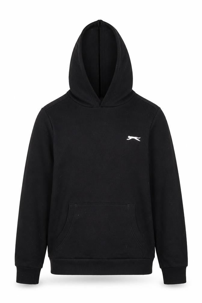 Slazenger Boys Black Hoodie, Logo Accent, 13 Years