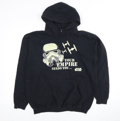 Additional front view of Star Wars boys’ black pullover hoodie 14-16 years