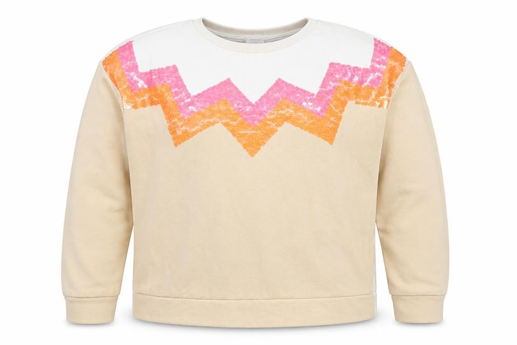 Zara Girls Beige Sequin Sweatshirt 11-12 Years Pullover