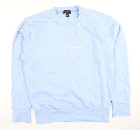 boohooMAN Men's Blue Pullover Sweatshirt S