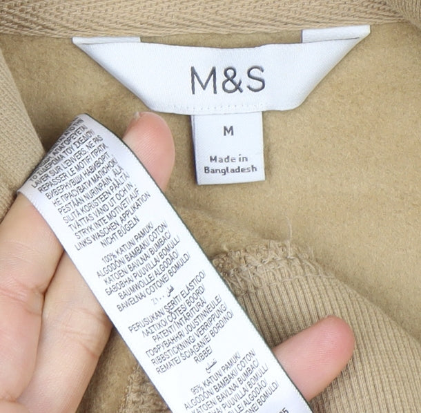 Marks and Spencer Women's Beige Pullover Hoodie M