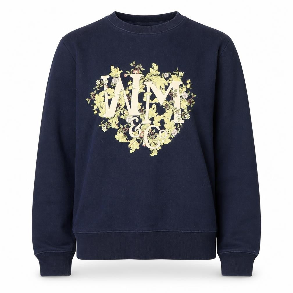 H&M Women's Blue Floral Sweatshirt, Medium, Pullover