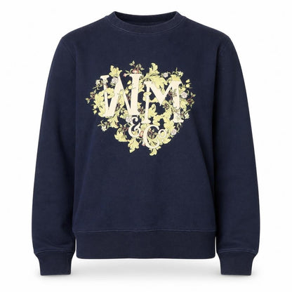 H&M Women's Blue Floral Sweatshirt, Medium, Pullover