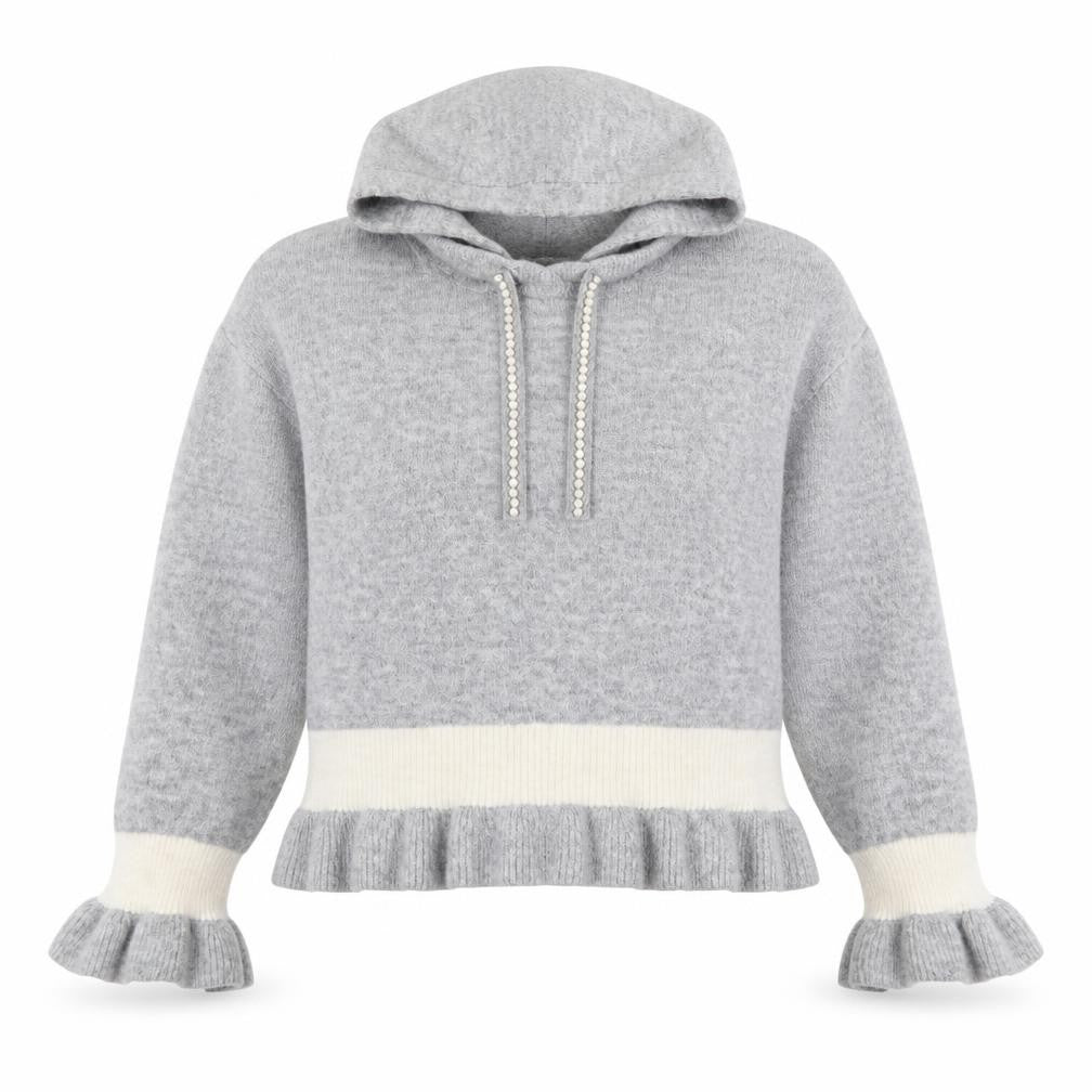 Next Women's Grey Hooded Knit Pullover Jumper L