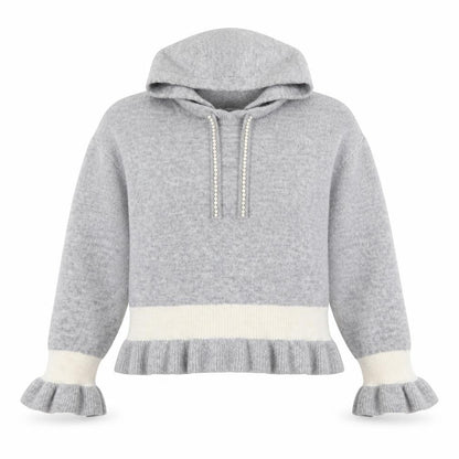 Next Women's Grey Hooded Knit Pullover Jumper L