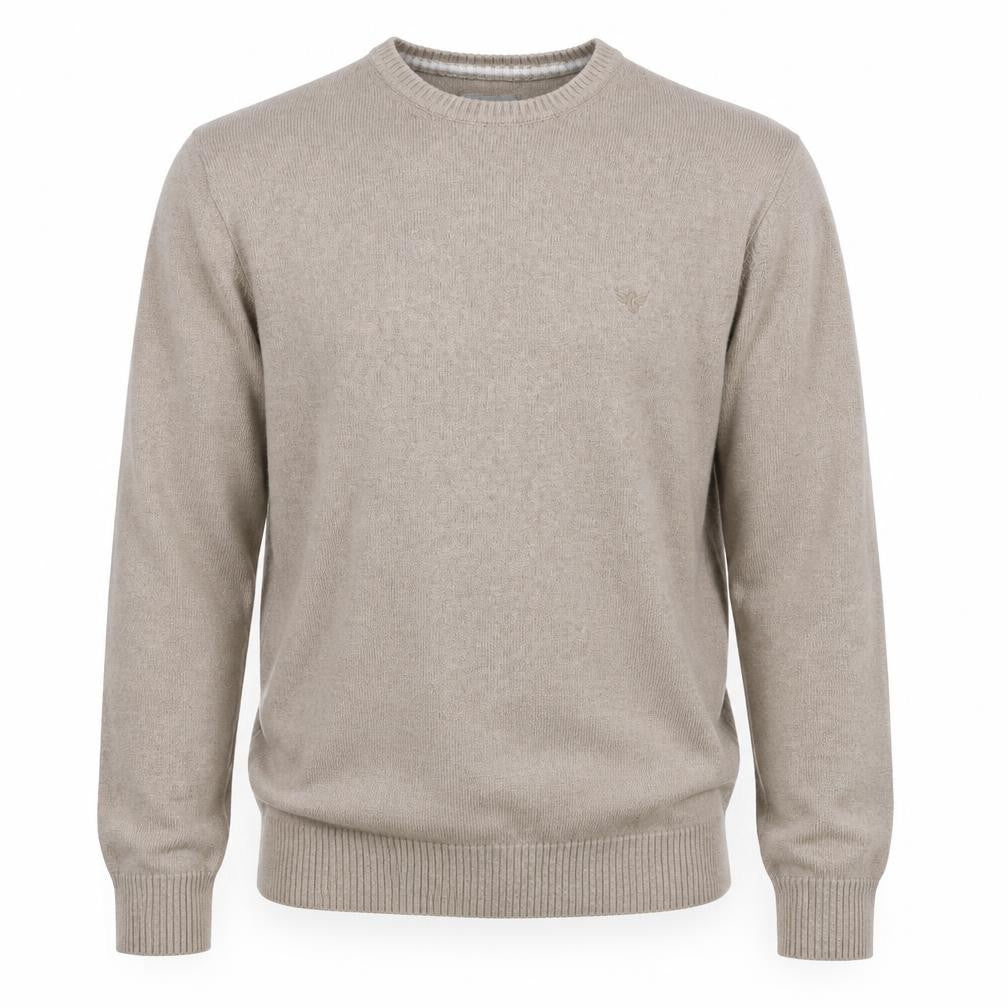 Morley Men's Beige Cotton Pullover Jumper, Size L