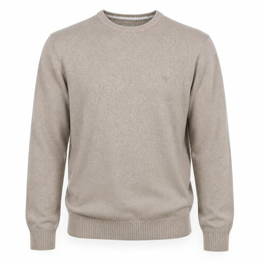 Morley Men's Beige Cotton Pullover Jumper, Size L