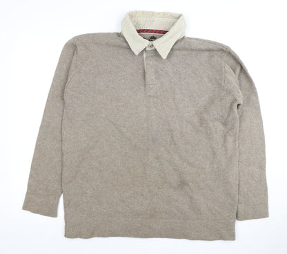 Marks & Spencer Beige Men's L Collared Pullover