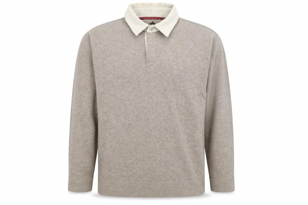 Marks & Spencer Beige Men's L Collared Pullover