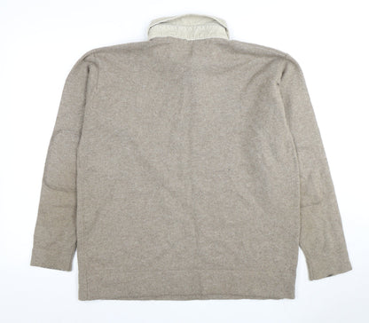 Marks & Spencer Beige Men's L Collared Pullover