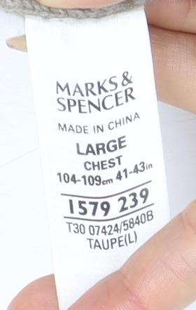 Marks & Spencer Beige Men's L Collared Pullover
