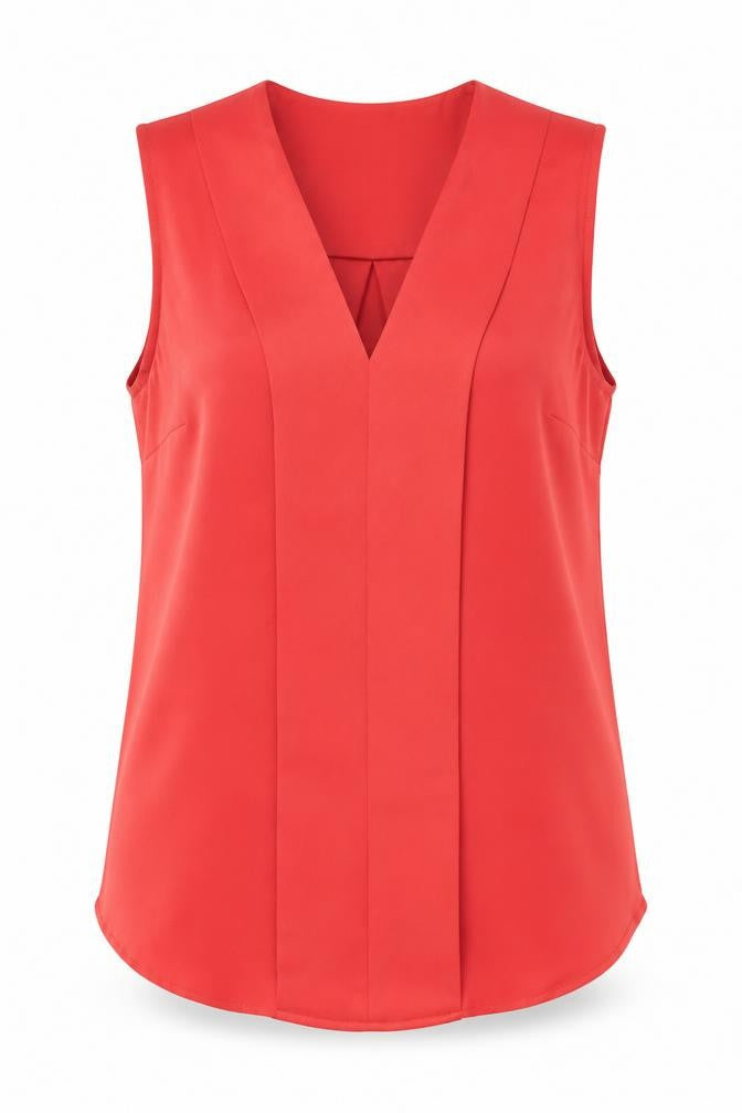 L.K. Bennett Women's Red Sleeveless Top, Size 12, Polyester