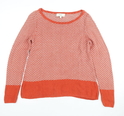 Next Women's Red Geometric Knit Jumper Size 10