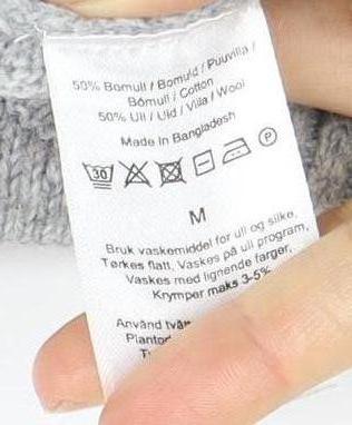 Preloved Dressmann Grey Wool Roll Neck Jumper M Unisex - Label