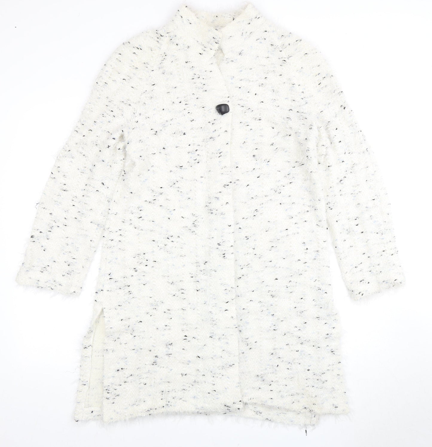 Emme Women's White Cardigan, Size 10, Polyamide/Wool Blend
