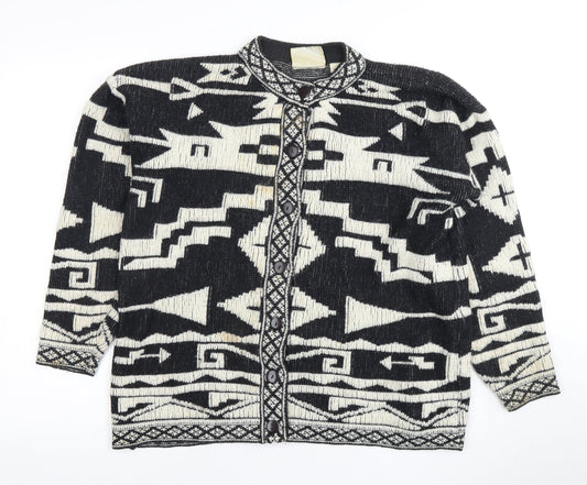 Midnight Blues Women's Black Cardigan Aztec S
