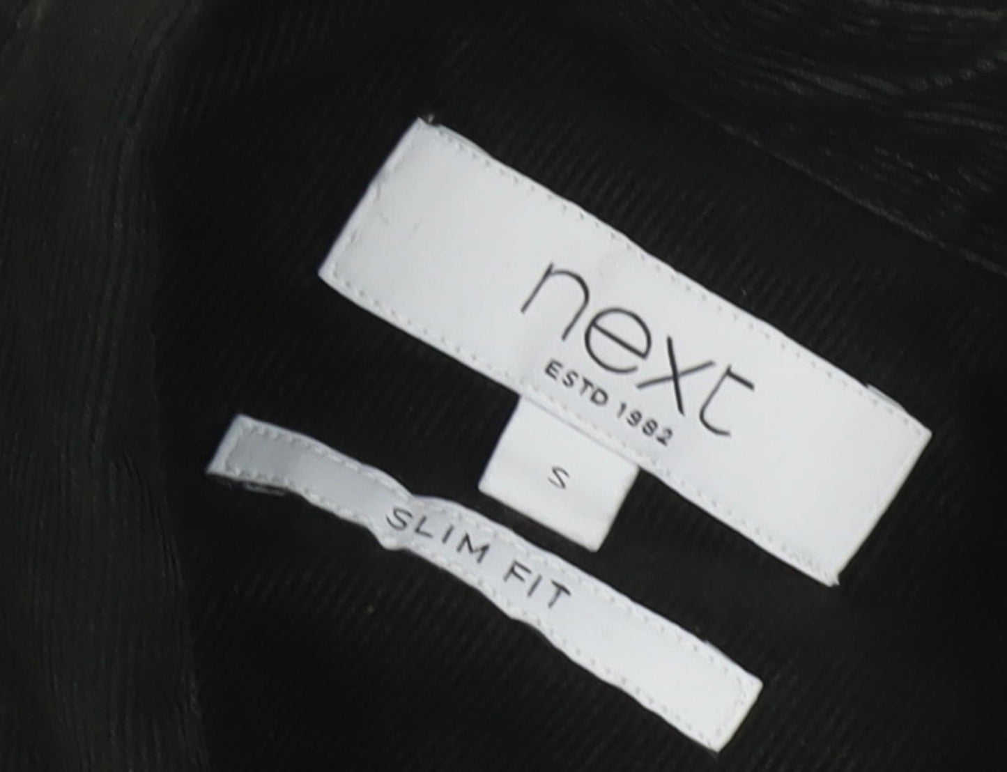 Next Men's Black Slim Fit Casual Shirt, Size S