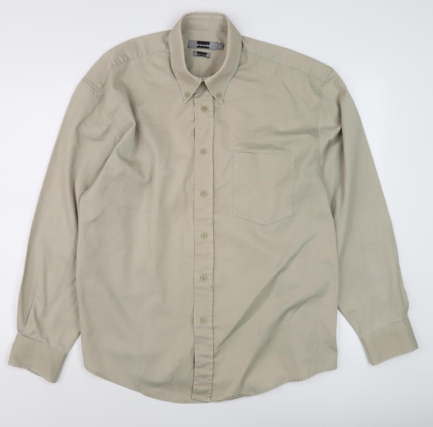 armando Men's Beige Long Sleeve Shirt L