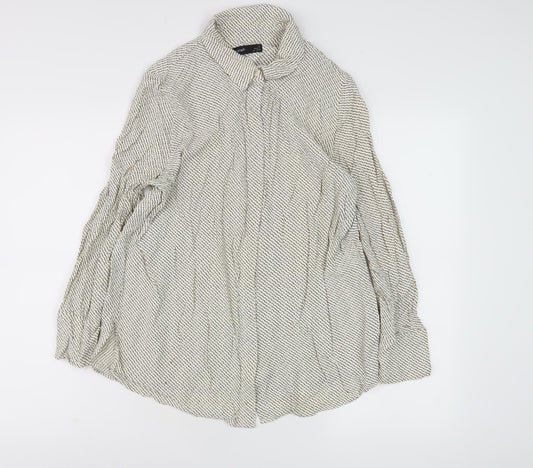 Marks and Spencer Women's Ivory Button-Up Shirt Size 14