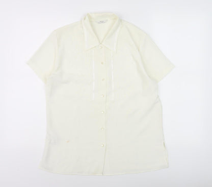 Additional front view of Marks & Spencer Ivory Collared Button-Up Shirt