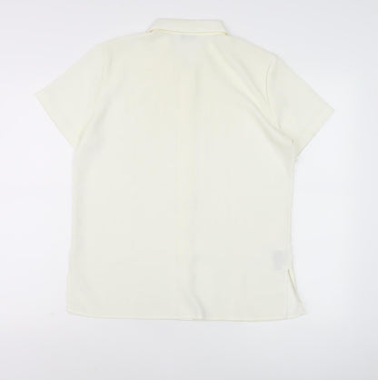 Back view of Marks & Spencer Ivory Collared Button-Up Shirt