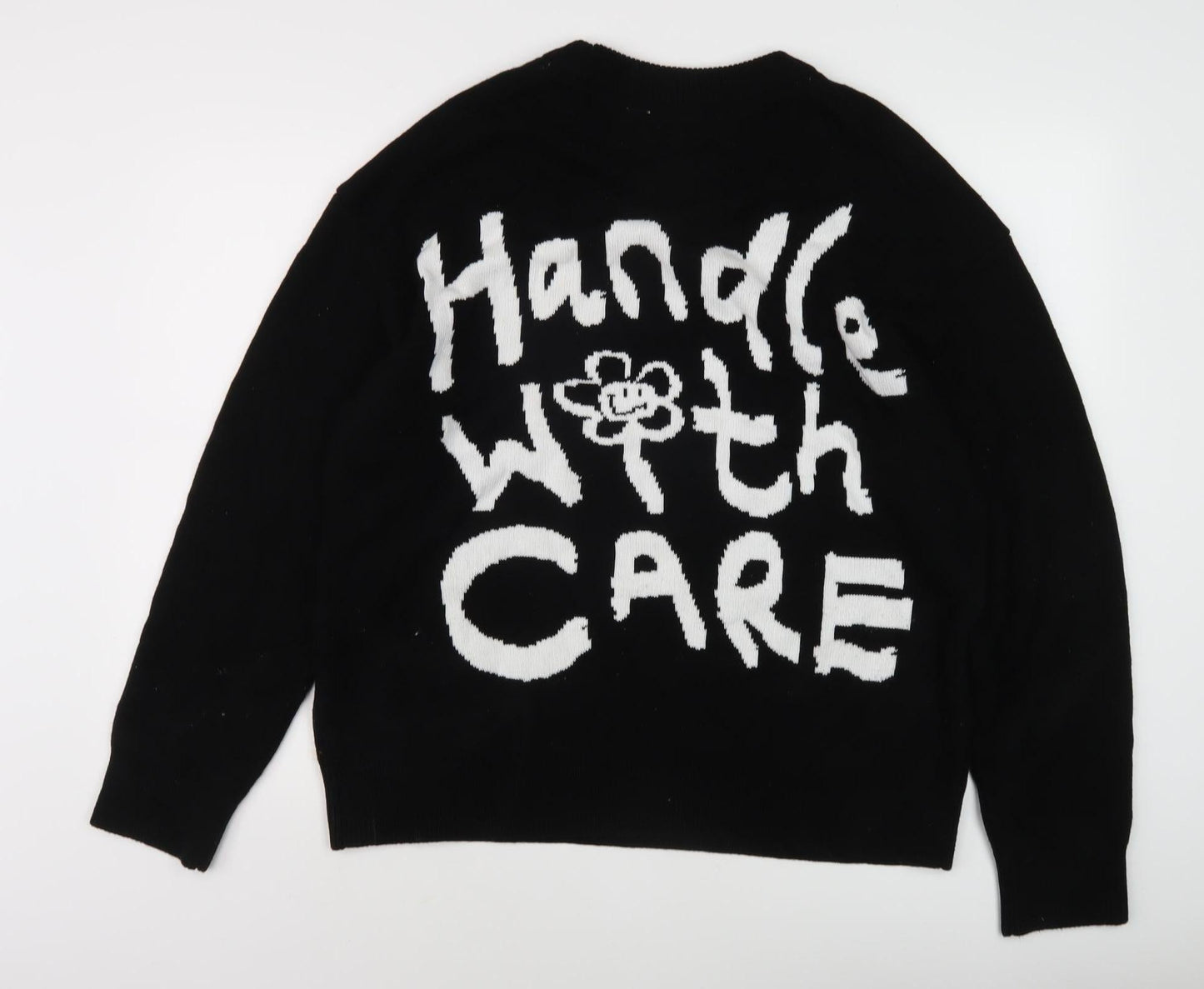 H&M Women's Black Pullover Jumper, M, Relaxed Fit