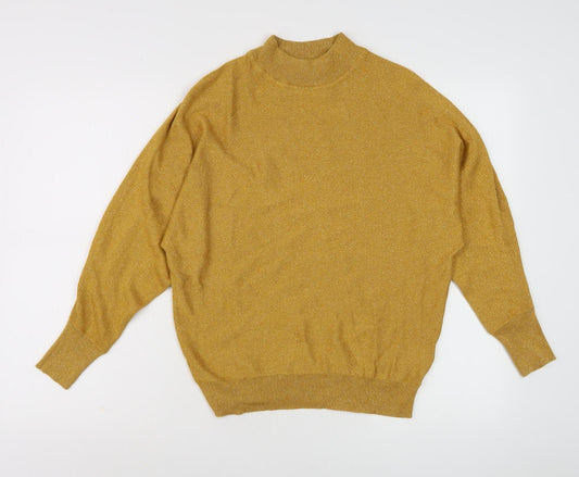 Marks and Spencer Women's Gold High Neck Jumper