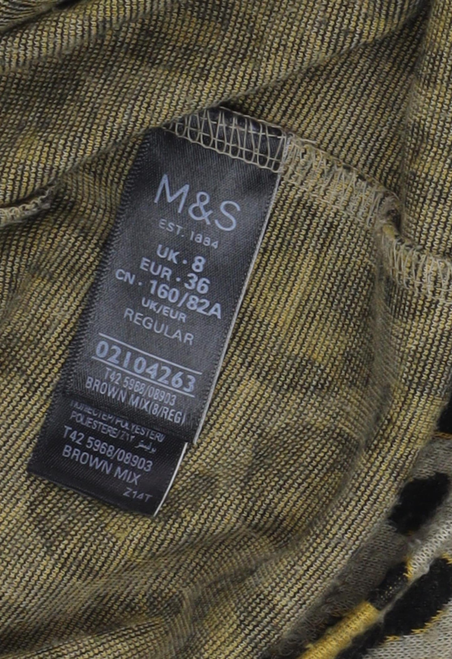 Marks and Spencer Women Brown Animal Print Dress Size 8