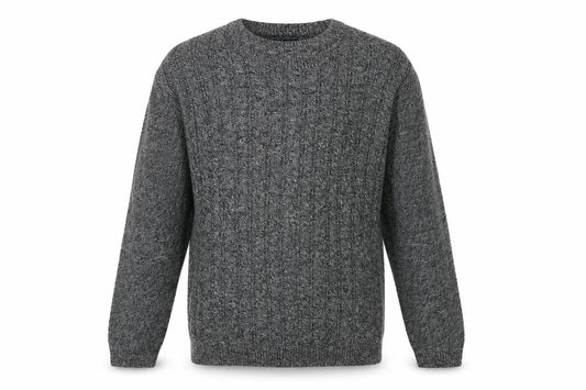 Topman Men's Grey Cable-Knit Pullover Jumper M