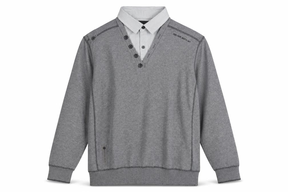 Next Men's Grey Henley Jumper L - Casual Collared Style