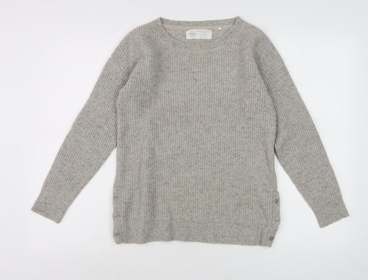 FF South Coast Women's Grey Wool Pullover Jumper, Size 10, Crew Neck