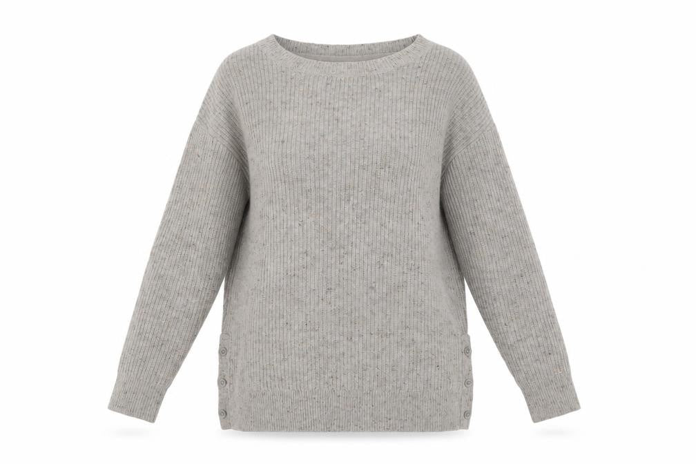 FF South Coast Women's Grey Wool Pullover Jumper, Size 10, Crew Neck