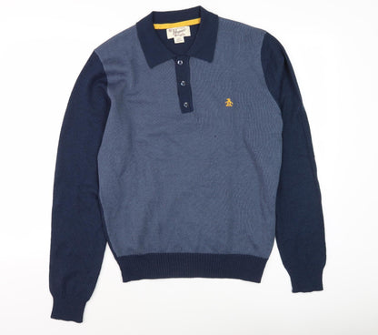Original Penguin Men's Blue Pullover Jumper L Classic Knit