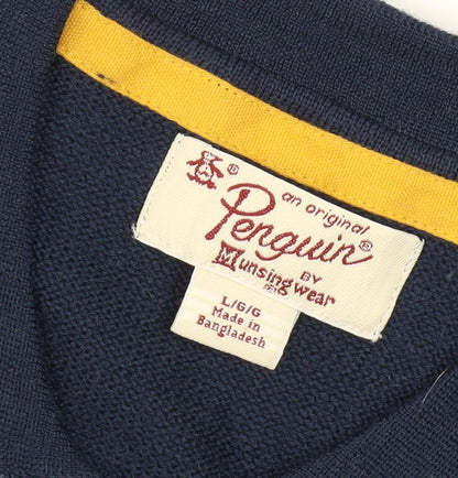 Original Penguin Men's Blue Pullover Jumper L Classic Knit