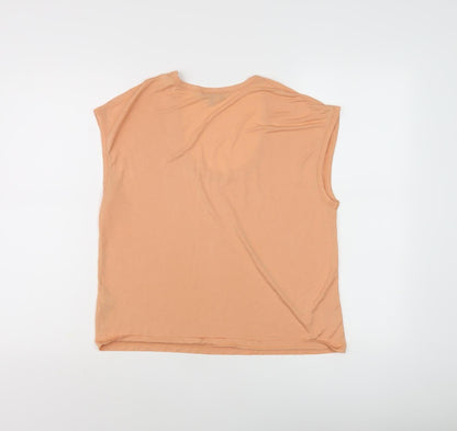 Back view of Massimo Dutti Women's Beige XS Basic T-Shirt