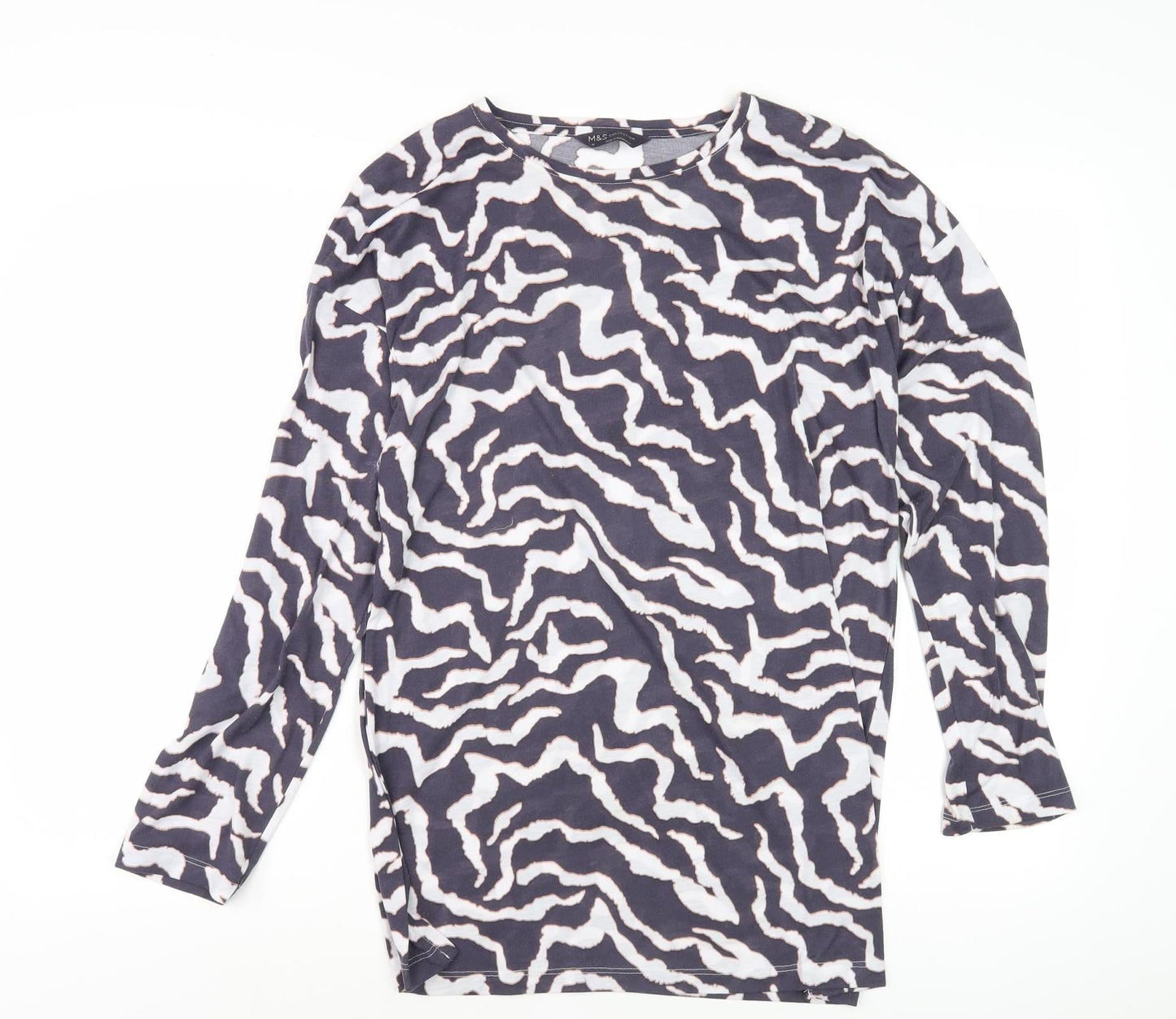 Marks and Spencer Animal Print Women's T-Shirt, Size 10, Grey