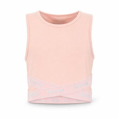 Front view of Firetrap girls’ pink cropped tank top 7-8 years