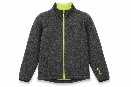Front view of Bench boys’ grey full zip casual winter jacket 11-12 years