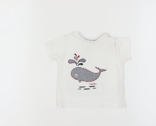 Jasper Conran Unisex Baby T-Shirt 9-12 Months White Whale