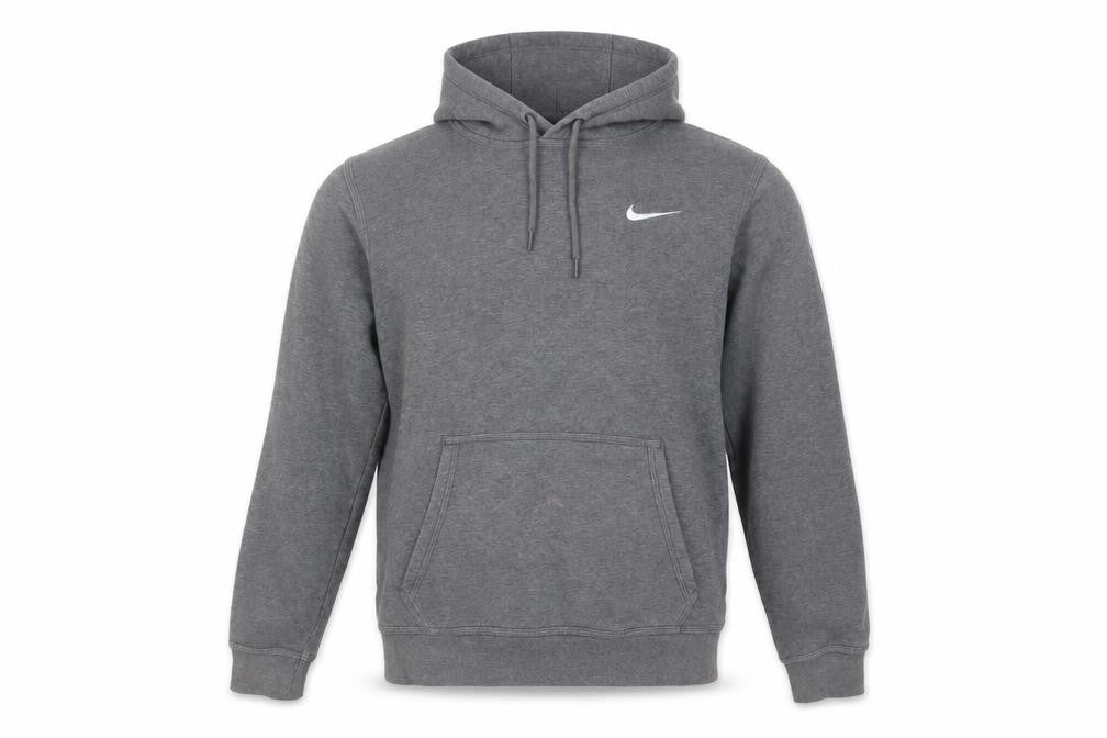 Nike Men's Grey Pullover Hoodie - Size S, Logo Accent