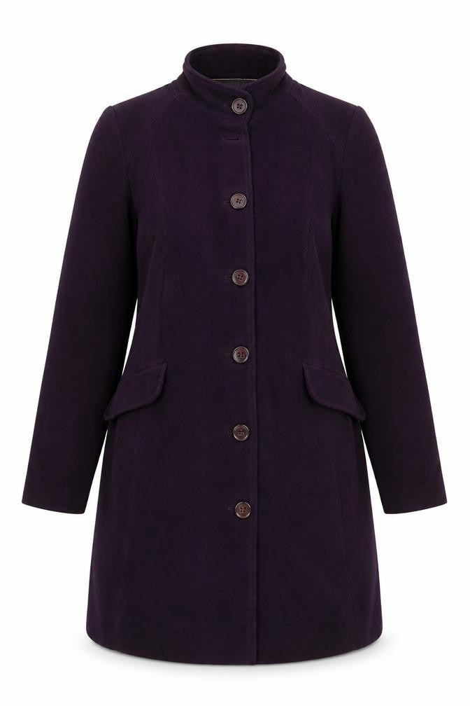 Laura Ashley Women's Purple Cotton Overcoat Size 12