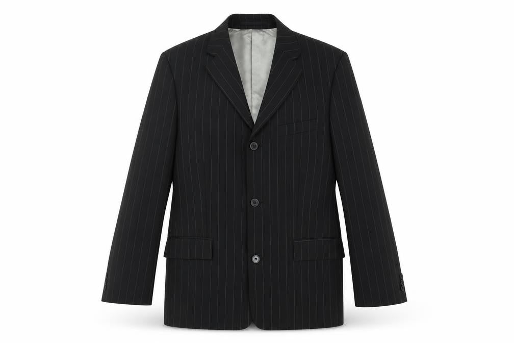 Pierre Cardin Men's Black Striped Suit Jacket 40S