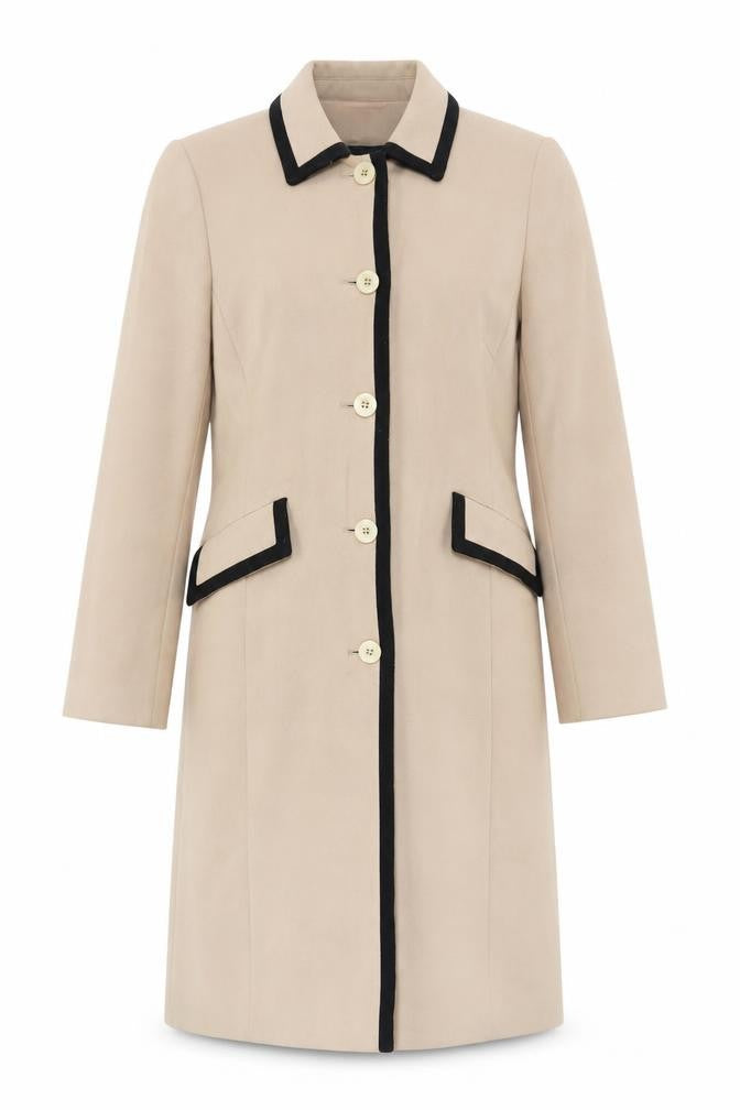 Jacques Vert Women's Beige Long Overcoat Size 12