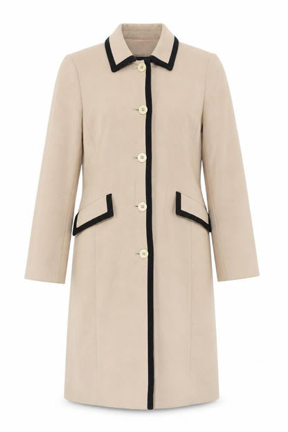 Jacques Vert Women's Beige Long Overcoat Size 12