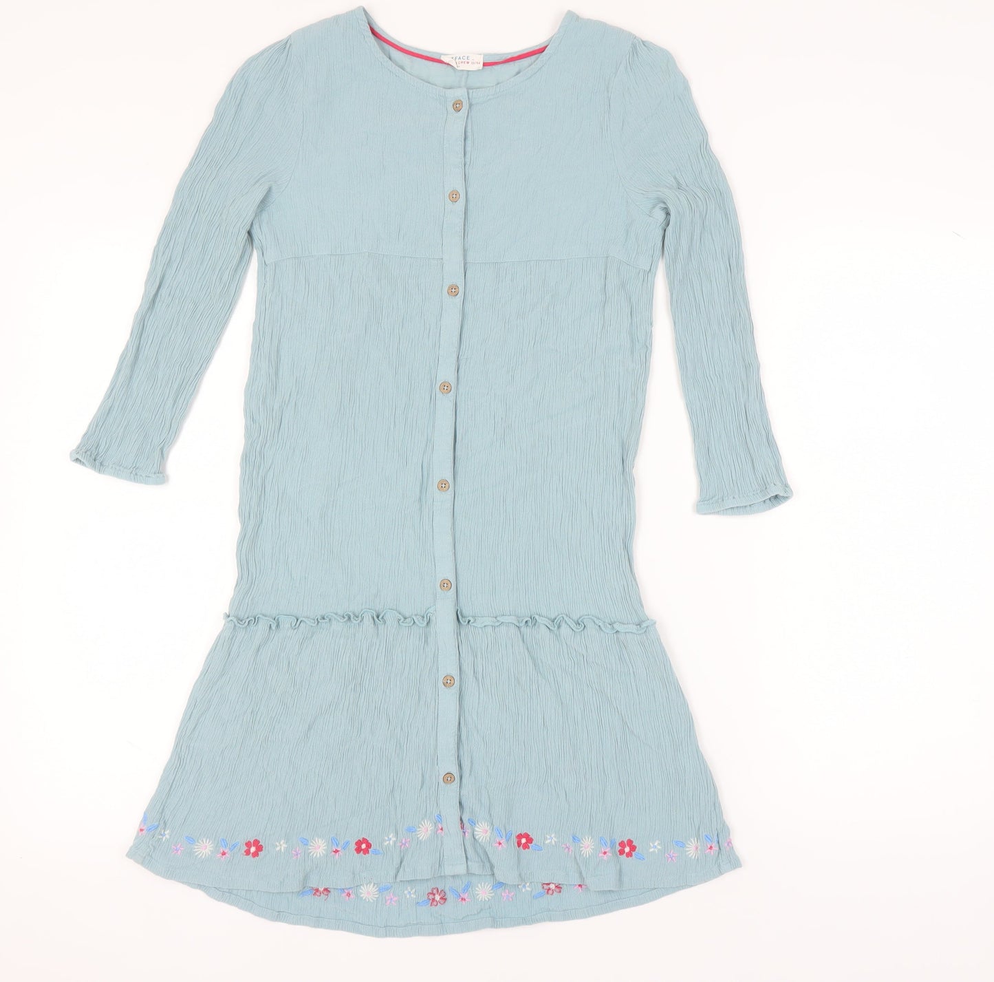 FatFace Girls Green Embroidered Dress 11-12 Years